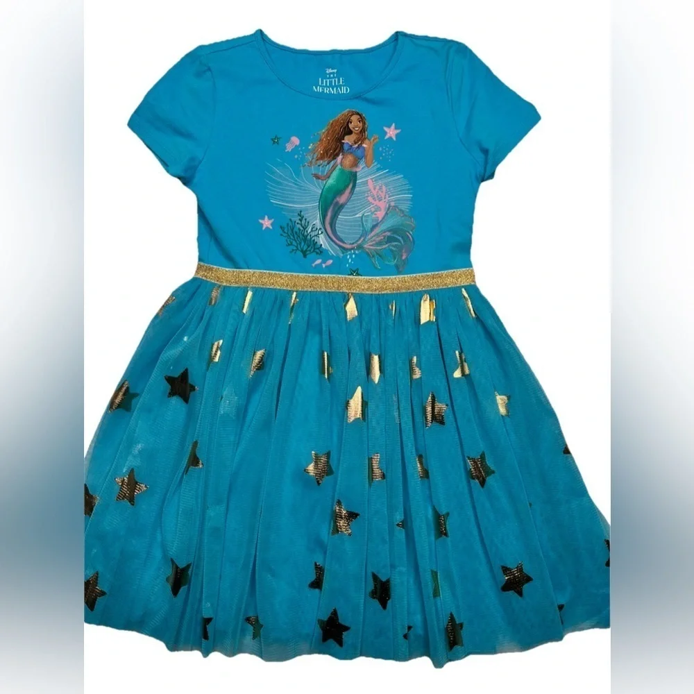 Disney Girls' Little Mermaid Tutu Dress Kids Size’s Blue Gold - Picture 1 of 7